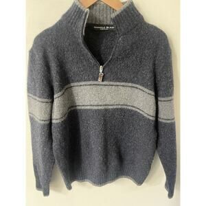 Daniel Blast Wool Mens Sweater Gray 1/4 Zip Preppy Rugby Relaxed Fit Office